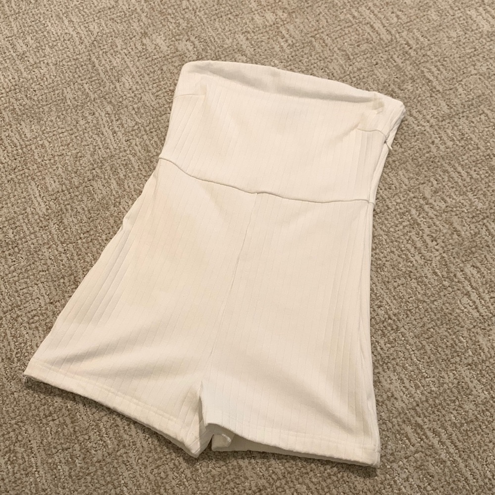 White Fox White Strapless Romper